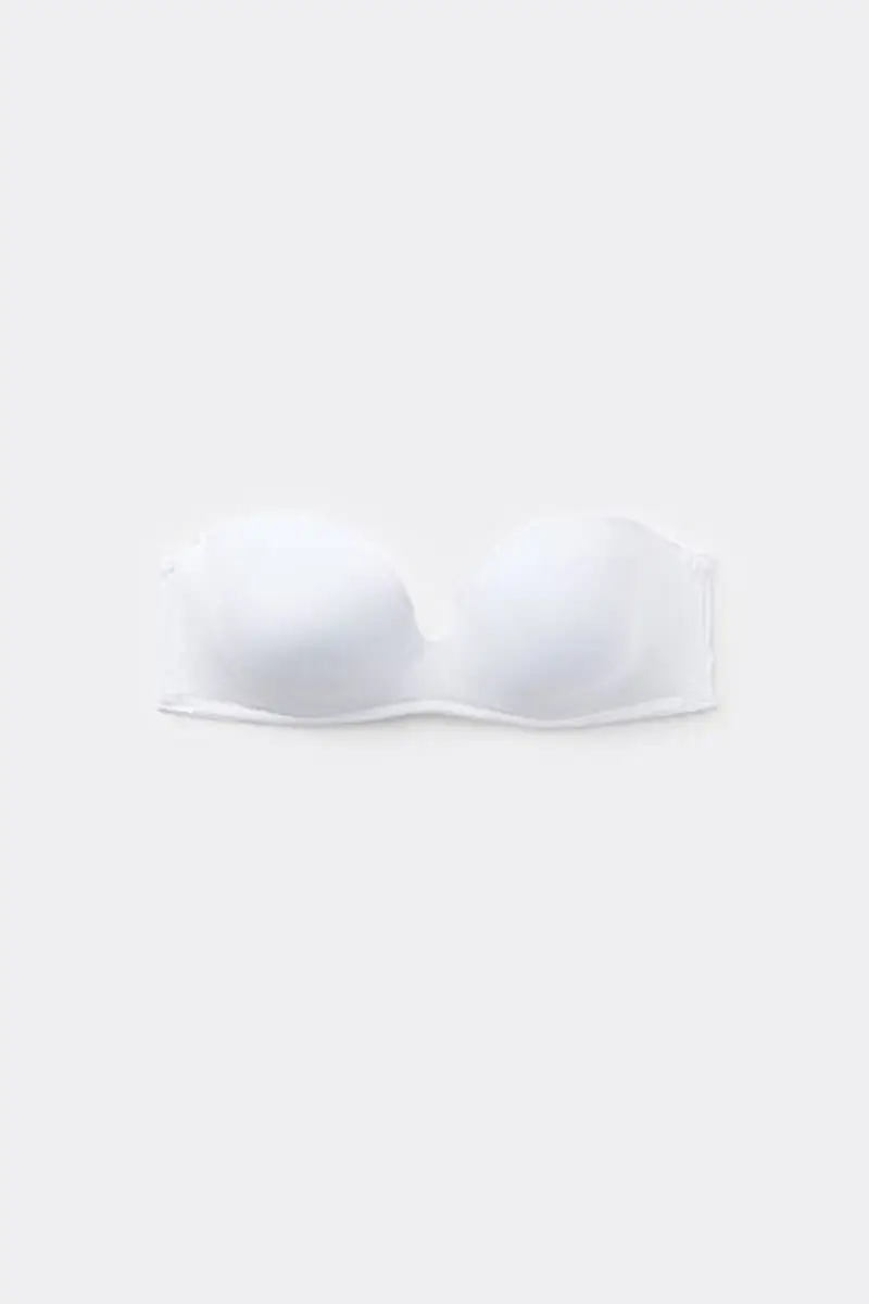 Tezenis Reggiseno Fascia Imbottita in Microfibra Riciclata New York Donna Bianco Taglia 5B
