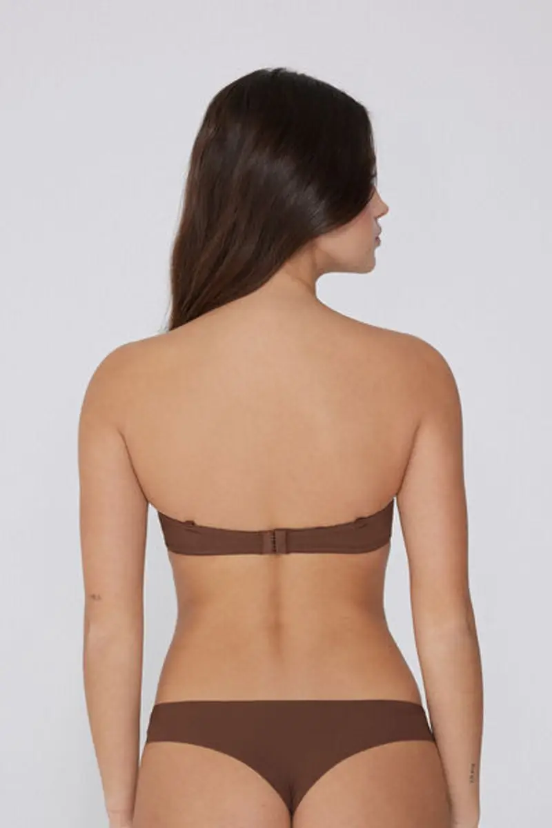 Tezenis Reggiseno Fascia Imbottita in Microfibra Riciclata New York Donna Marrone Taglia 1B miniatura 2