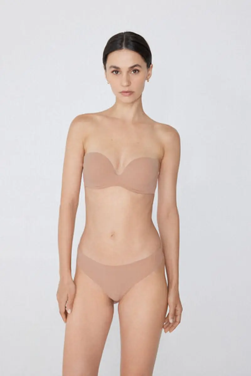 Tezenis Reggiseno Fascia Imbottita in Microfibra Riciclata New York Donna Naturale Taglia 1B miniatura 3