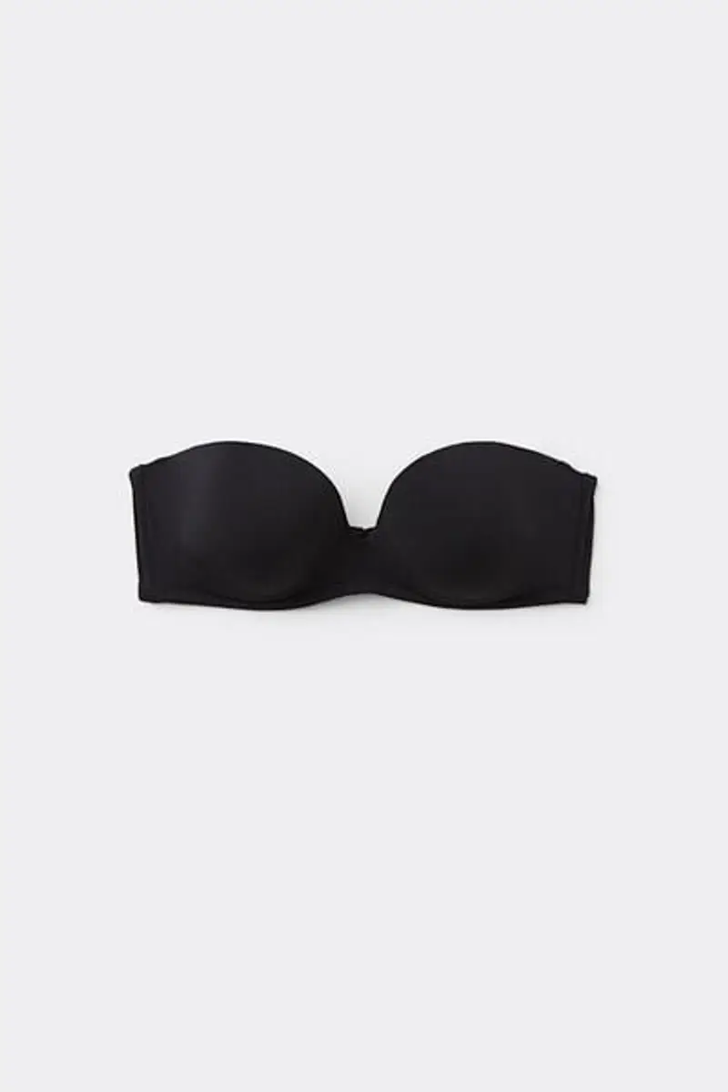 Tezenis Reggiseno Fascia Imbottita in Microfibra Riciclata New York Donna Nero Taglia 1B