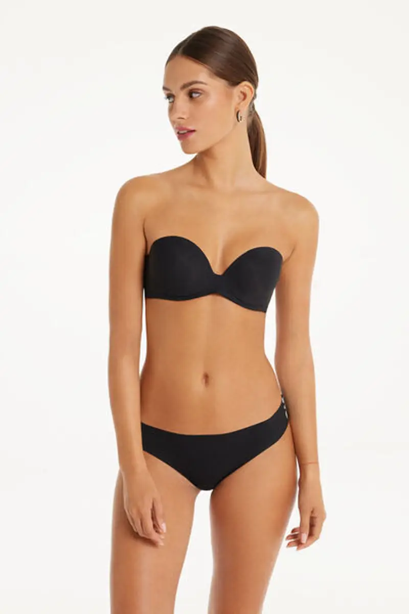 Tezenis Reggiseno Fascia Imbottita in Microfibra Riciclata New York Donna Nero Taglia 1B miniatura 3