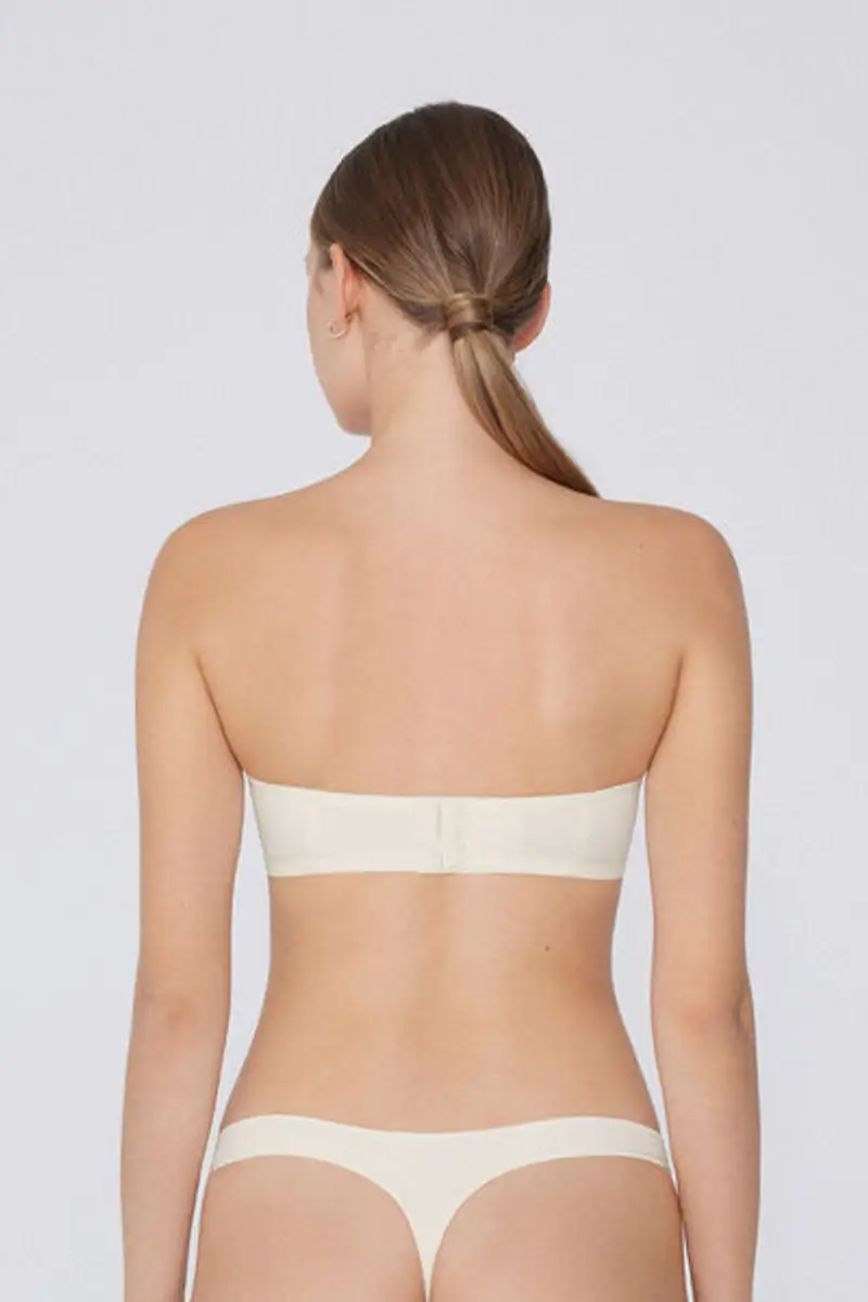 Tezenis Reggiseno Fascia Imbottita Scollata Microfibra Riciclata Donna Avorio Taglia 1B miniatura 2