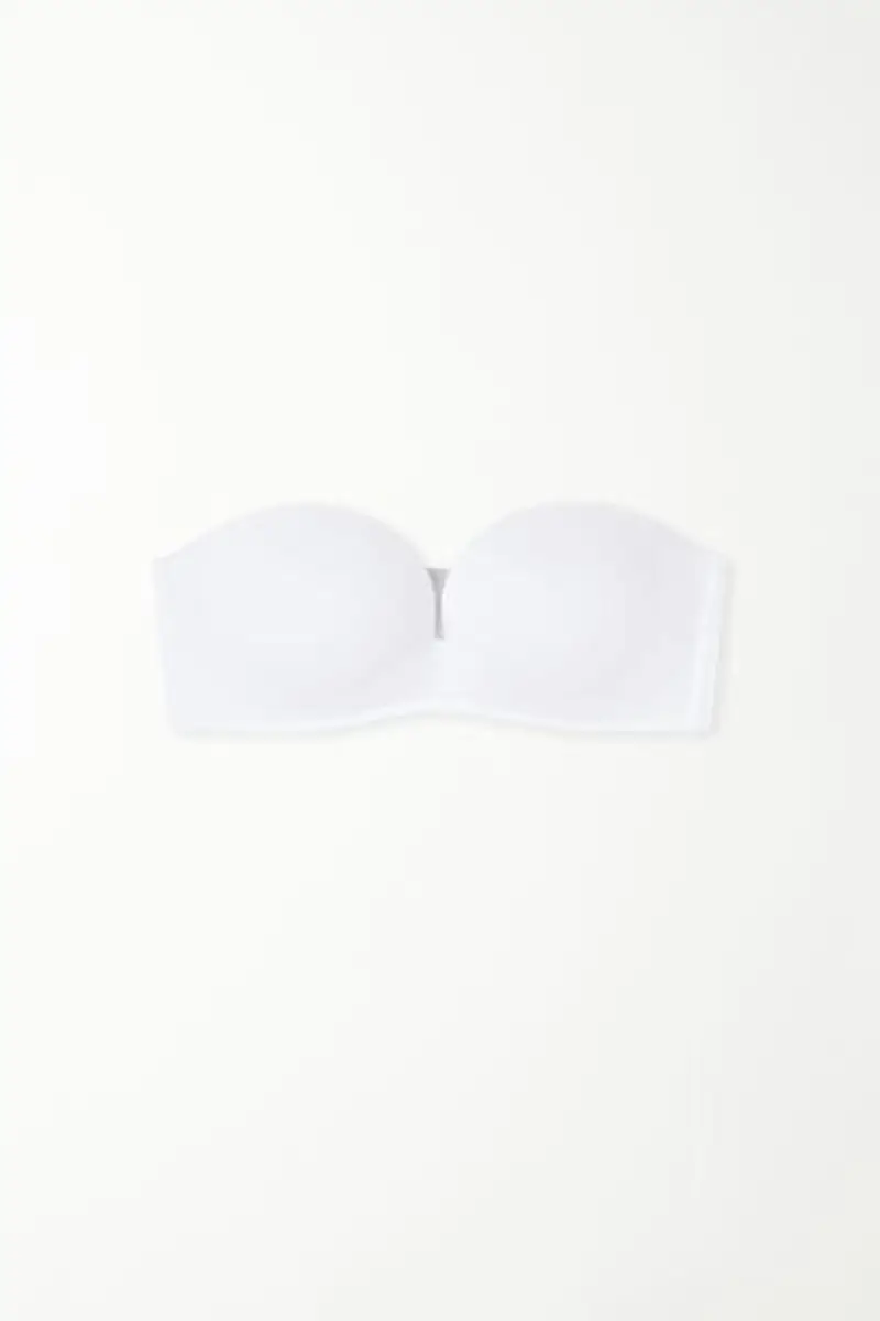 Tezenis Reggiseno Fascia Imbottita Scollata Microfibra Riciclata Donna Bianco Taglia 1B
