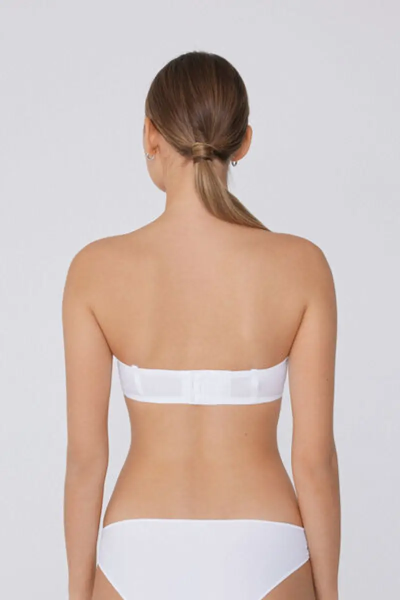 Tezenis Reggiseno Fascia Imbottita Scollata Microfibra Riciclata Donna Bianco Taglia 1B miniatura 2