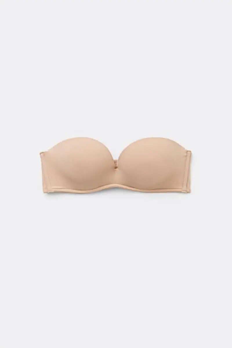 Tezenis Reggiseno Fascia Imbottita Scollata Microfibra Riciclata Donna Naturale Taglia 1B