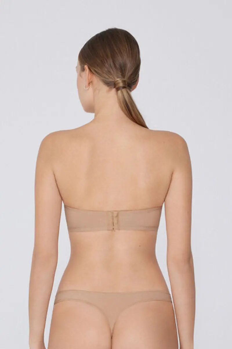 Tezenis Reggiseno Fascia Imbottita Scollata Microfibra Riciclata Donna Naturale Taglia 1B miniatura 2