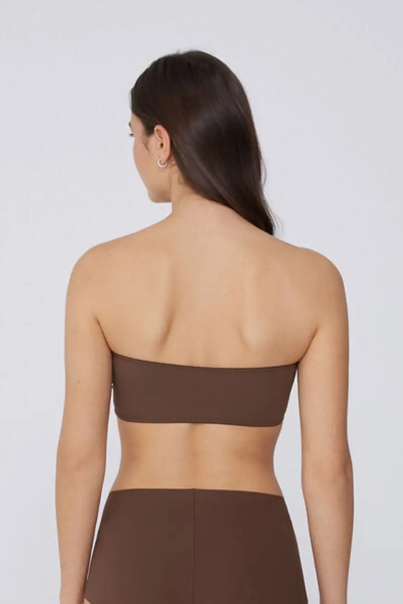 Tezenis Reggiseno Fascia Sidney Microfibra Riciclata Donna Marrone Taglia M/L miniatura 2