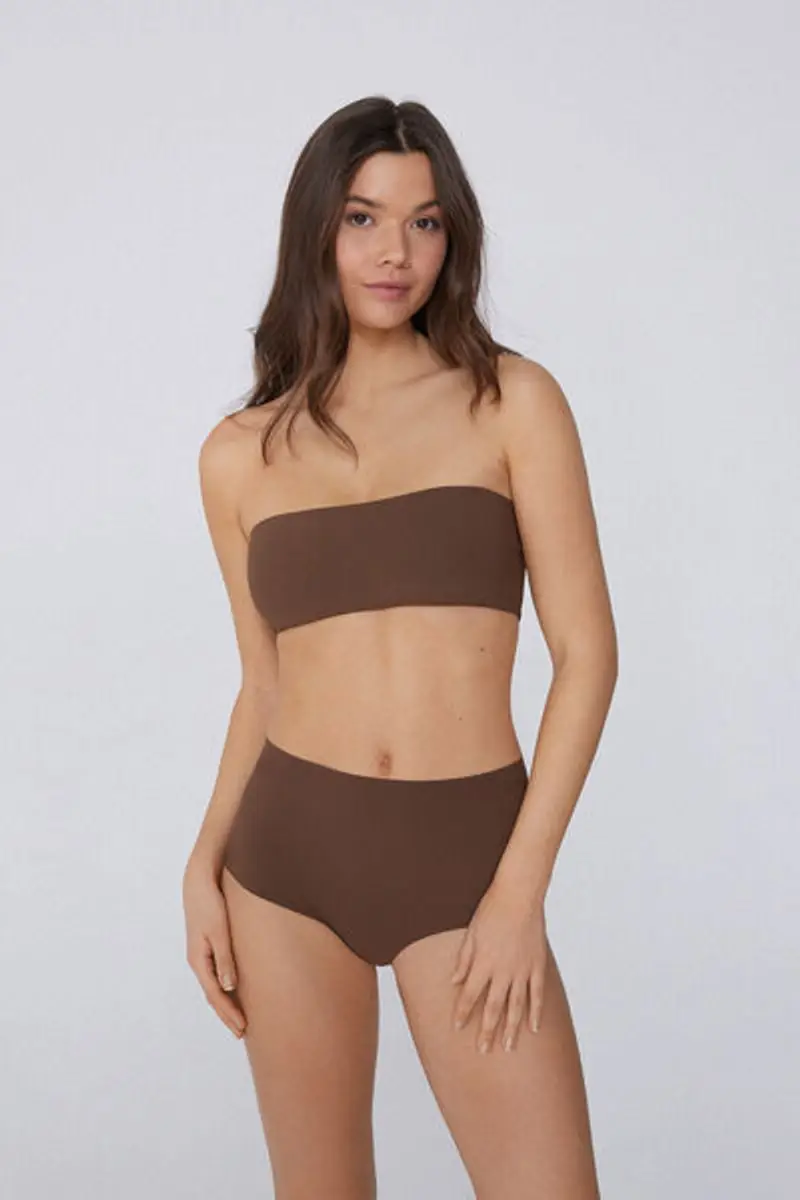 Tezenis Reggiseno Fascia Sidney Microfibra Riciclata Donna Marrone Taglia M/L miniatura 3