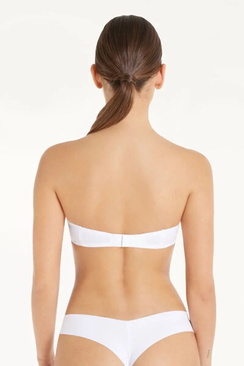 Tezenis Reggiseno Fascia Super Imbottito Madrid in Microfibra Riciclata Donna Bianco Taglia 3B miniatura 2