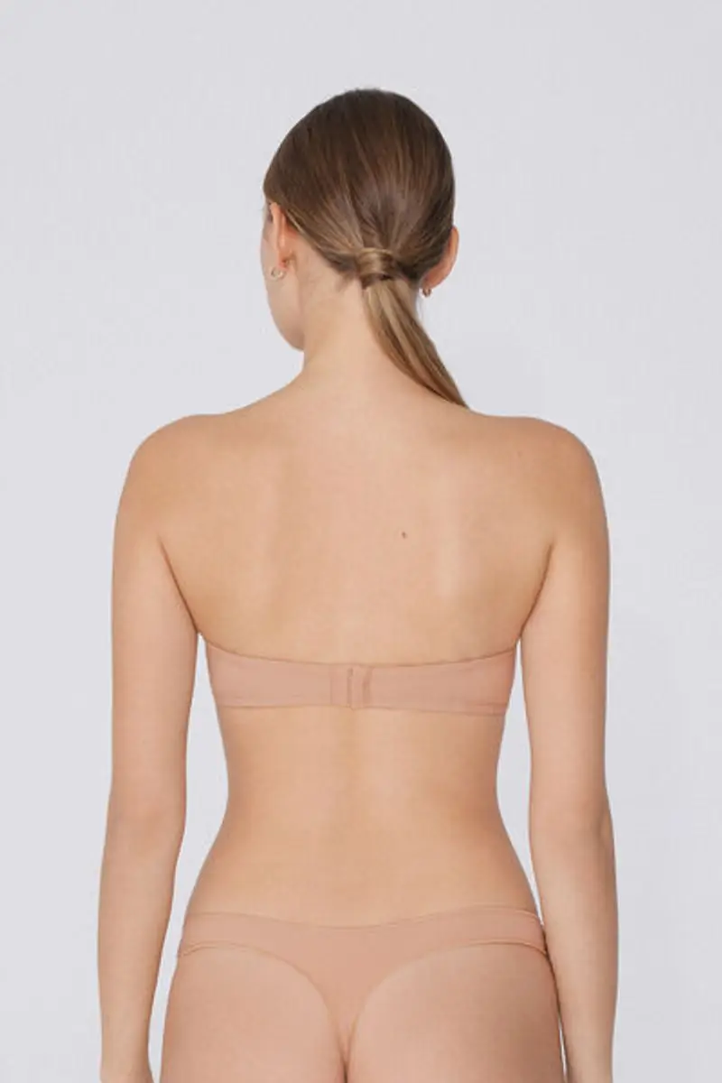 Tezenis Reggiseno Fascia Super Imbottito Madrid in Microfibra Riciclata Donna Naturale Taglia 1B miniatura 2