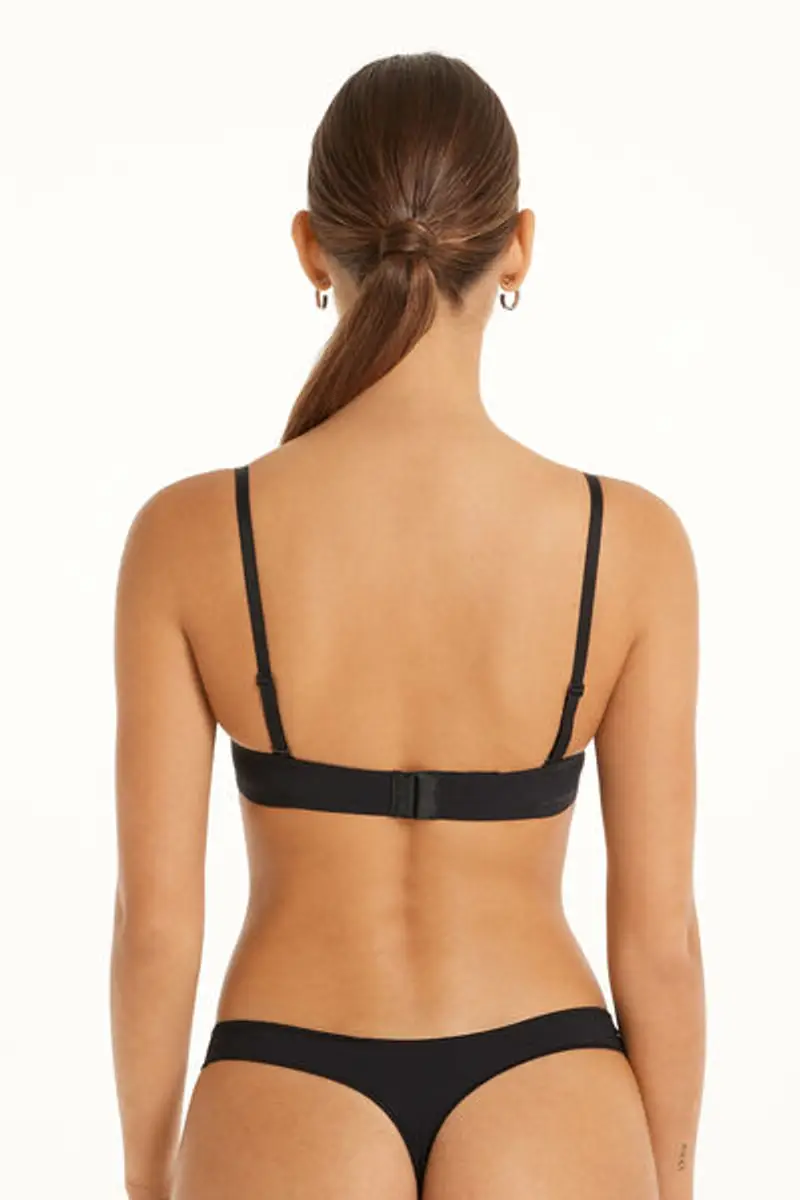 Tezenis Reggiseno Fascia Super Imbottito Madrid in Microfibra Riciclata Donna Nero Taglia 3C miniatura 2