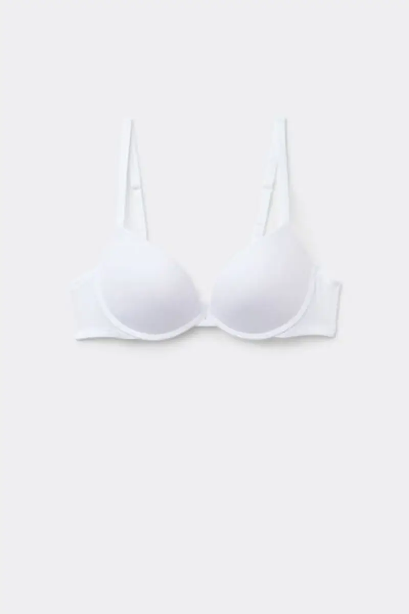 Tezenis Reggiseno Push-up Imbottito in Microfibra Riciclata Venice Donna Bianco Taglia 1B