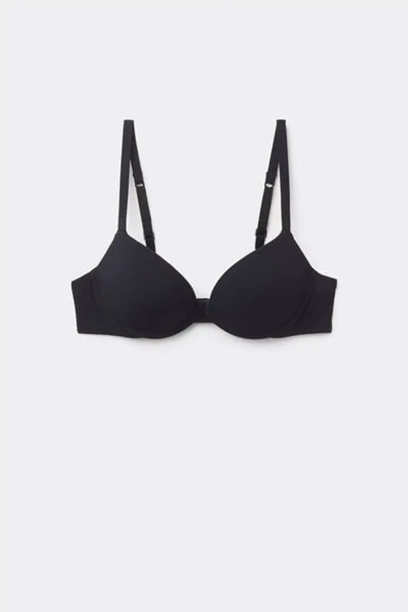 Tezenis Reggiseno Push-up Imbottito in Microfibra Riciclata Venice Donna Nero Taglia 1B