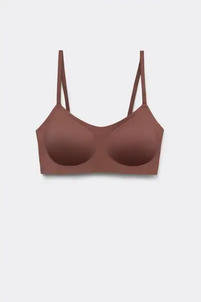 Reggiseno Push-Up Taglio Vivo Natural Lifting Plus Donna Marrone