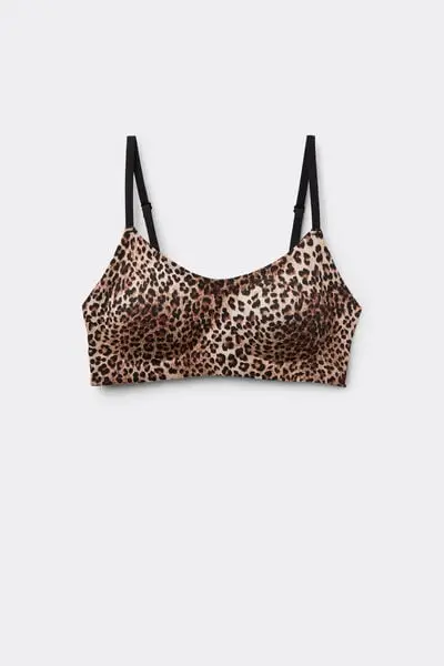 Reggiseno Push-Up Taglio Vivo Stampa Natural Lifting Plus Donna Marrone