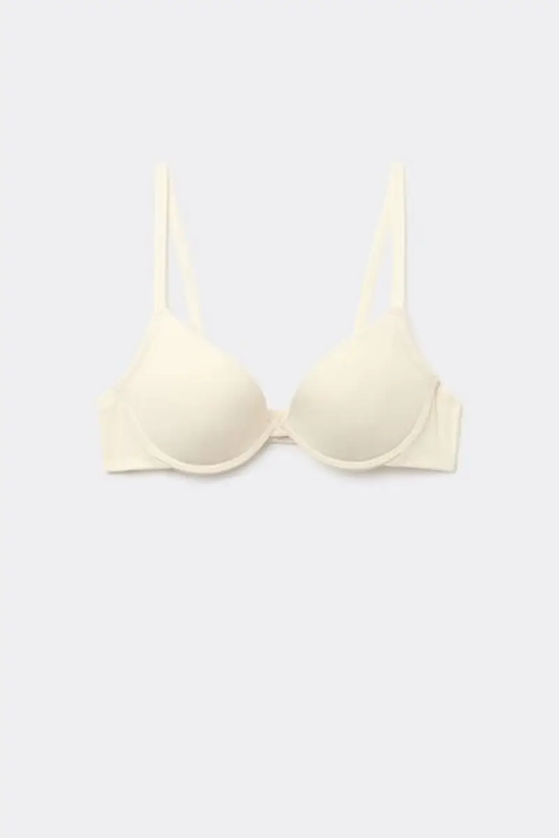 Tezenis Reggiseno super push-up in microfibra Riciclata Los Angeles Donna Avorio Taglia 3C