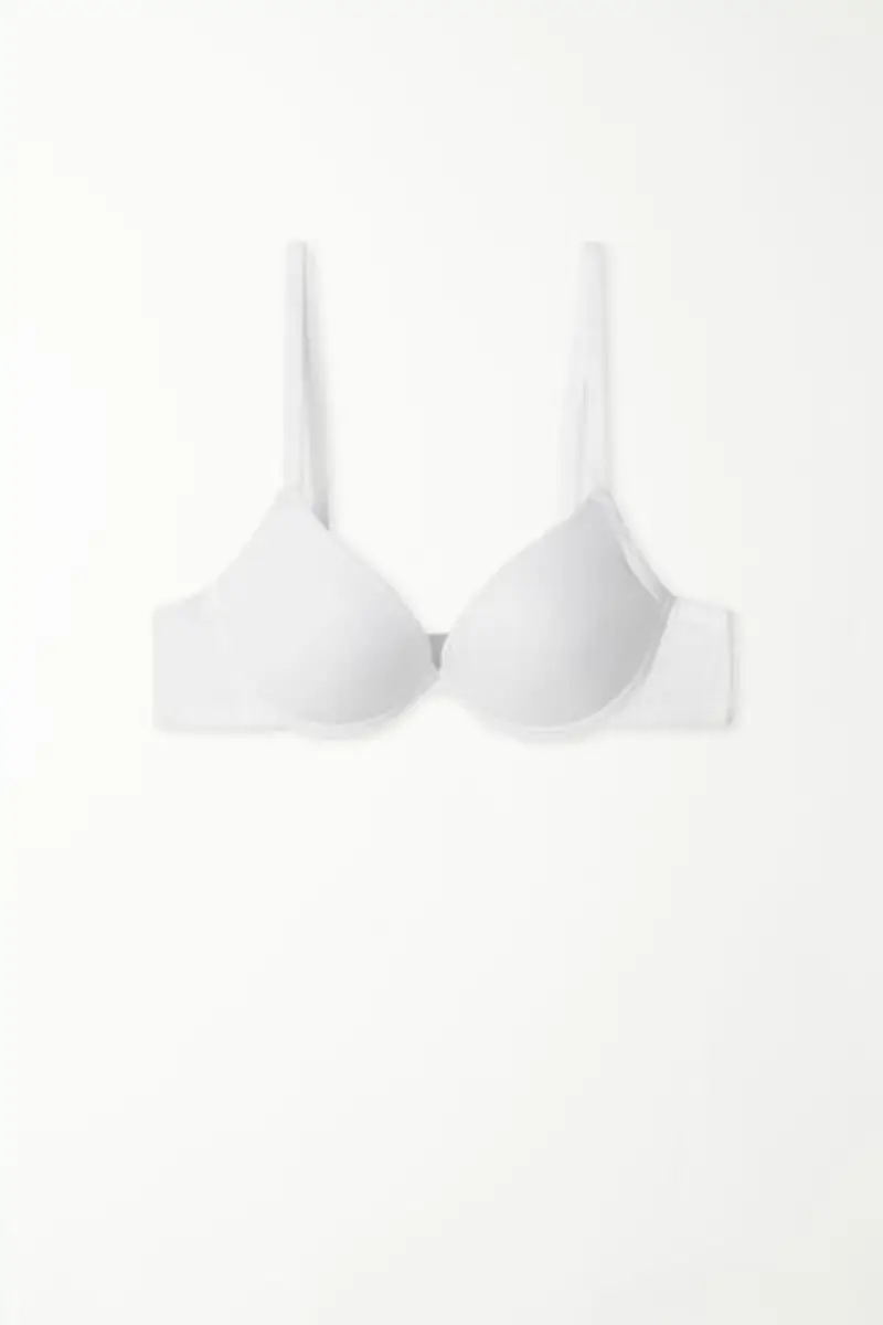 Tezenis Reggiseno super push-up in microfibra Riciclata Los Angeles Donna Bianco Taglia 3C