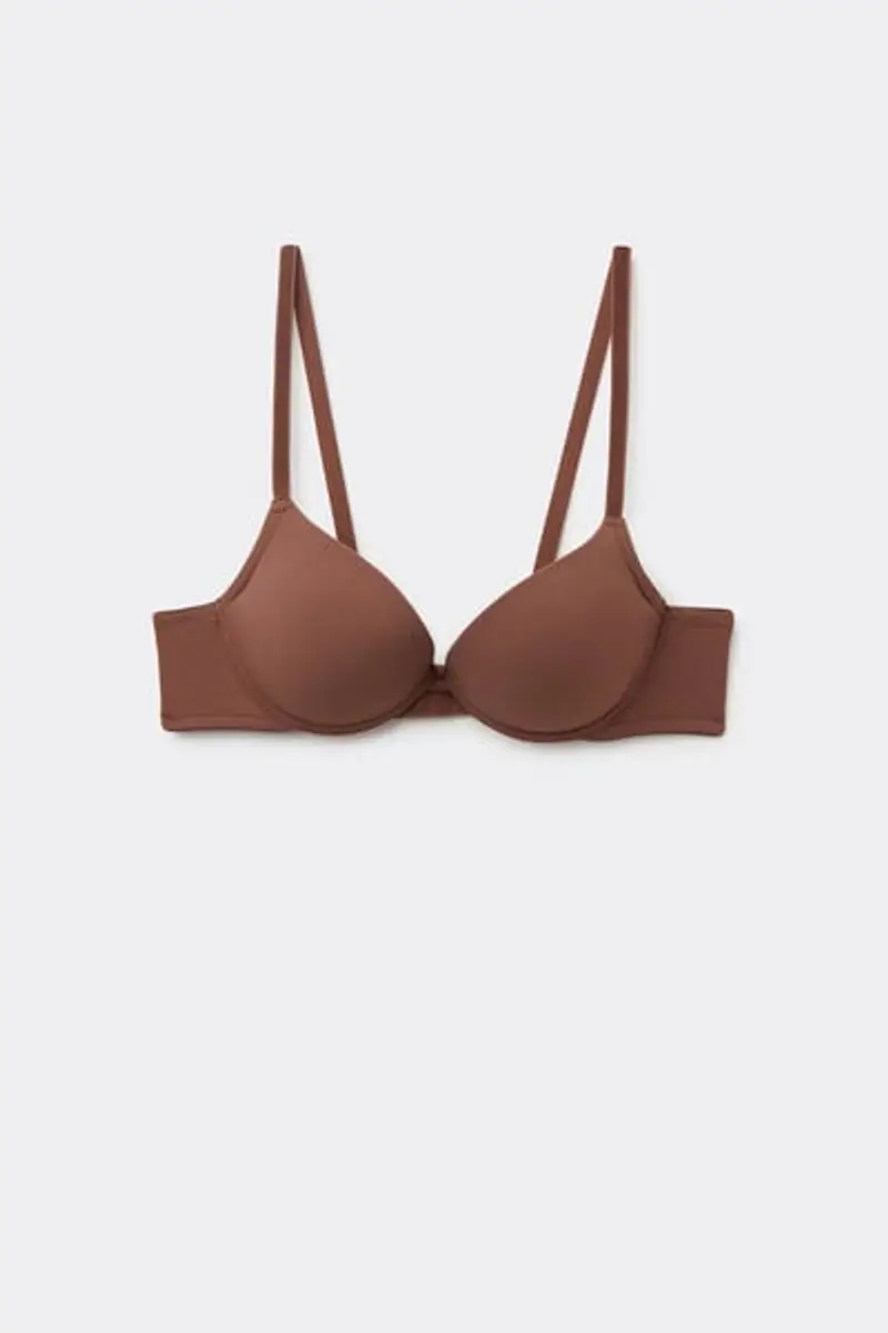 Tezenis Reggiseno super push-up in microfibra Riciclata Los Angeles Donna Marrone Taglia 2B