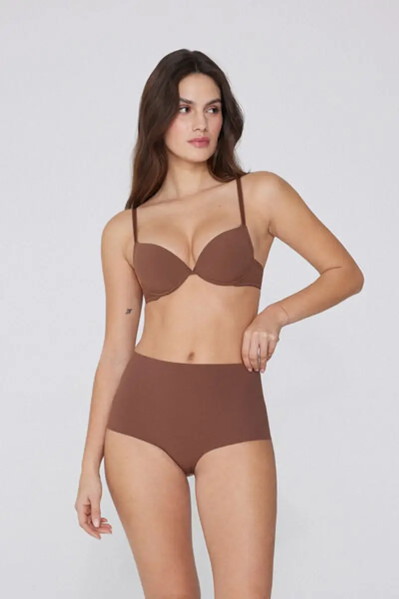 Tezenis Reggiseno super push-up in microfibra Riciclata Los Angeles Donna Marrone Taglia 2B miniatura 3