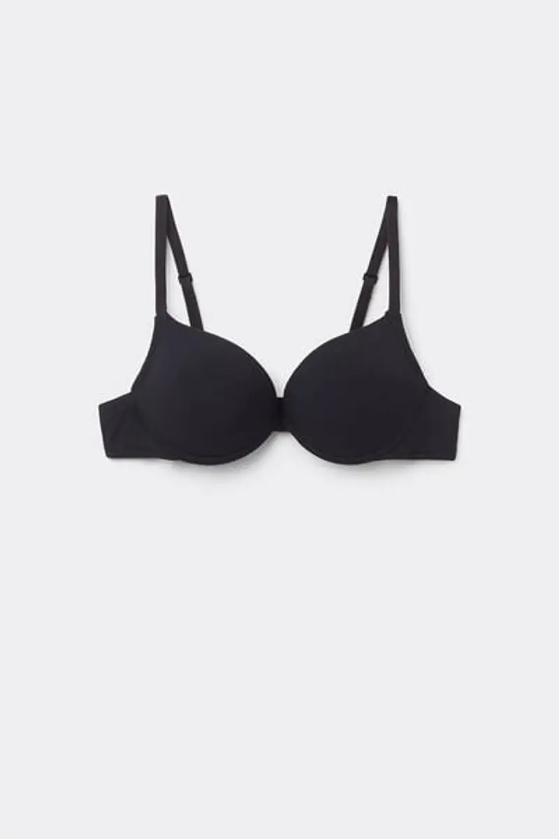 Tezenis Reggiseno super push-up in microfibra Riciclata Los Angeles Donna Nero Taglia 1B