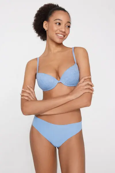 Reggiseno Super Push-up in Pizzo Riciclato Los Angeles Donna Azzurro miniatura 2