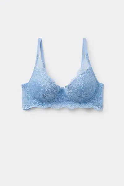 Reggiseno Super Push-up in Pizzo Riciclato Malibù Donna Azzurro