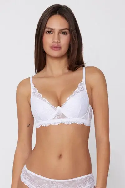 Reggiseno Super Push-up in Pizzo Riciclato Malibù Donna Bianco miniatura 2