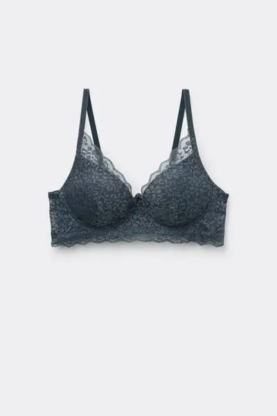 Reggiseno Super Push-up in Pizzo Riciclato Malibù Donna Blu