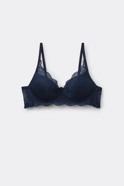Reggiseno Super Push-up in Pizzo Riciclato Malibù Donna Blu