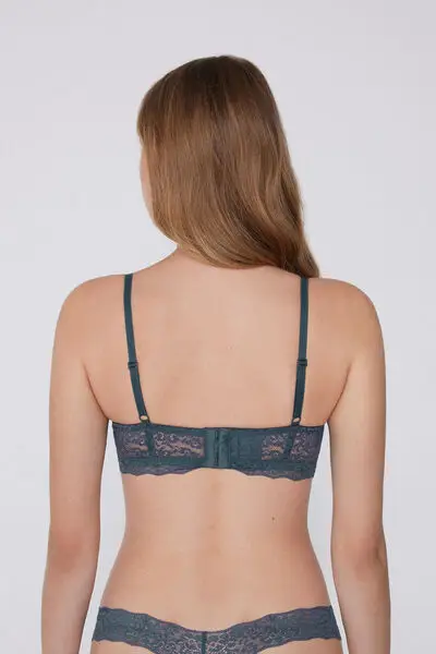 Reggiseno Super Push-up in Pizzo Riciclato Malibù Donna Grigio Scuro miniatura 3