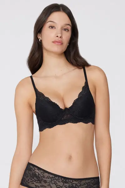 Reggiseno Super Push-up in Pizzo Riciclato Malibù Donna Nero miniatura 2