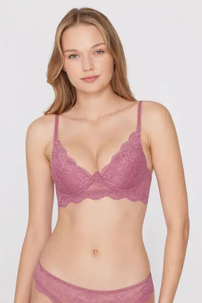 Tezenis Reggiseno Super Push-up in Pizzo Riciclato Rosa Donna miniatura 2