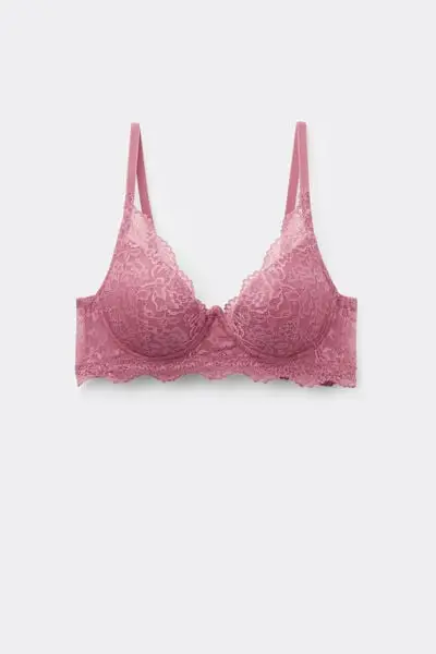 Tezenis Reggiseno Super Push-up in Pizzo Riciclato Rosa Donna