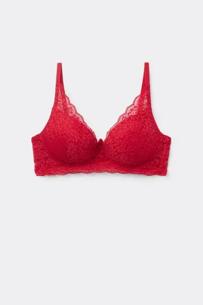 Reggiseno Super Push-up in Pizzo Riciclato Malibù Donna Rosso