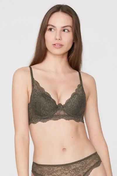 Reggiseno Super Push-up in Pizzo Riciclato Malibù Donna Verde miniatura 2