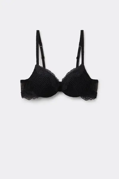 Reggiseno Super Push-up Los Angeles Glam Rib Donna Nero