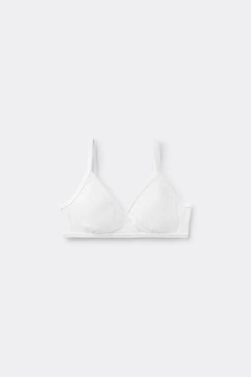 Tezenis Reggiseno Triangolo Bimba Imbottitura Estraibile Bambina Bianco Taglia M