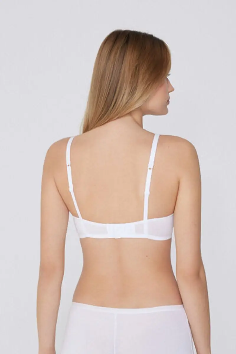 Tezenis Reggiseno Triangolo Cotone Organico Lisbon Donna Bianco Taglia 1B miniatura 2