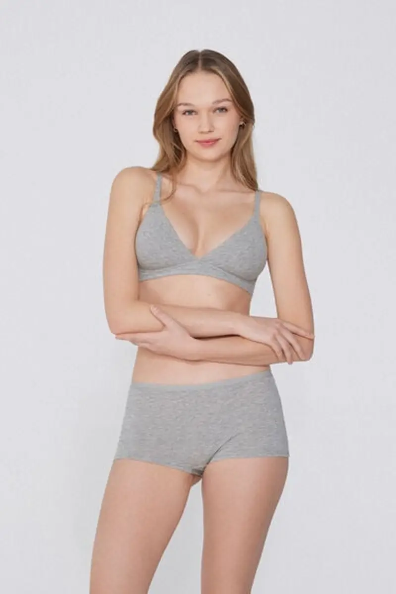 Tezenis Reggiseno Triangolo Cotone Organico Lisbon Donna Grigio Taglia 1B miniatura 3