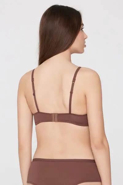 Reggiseno Triangolo Cotone Organico Lisbon Donna Marrone miniatura 3