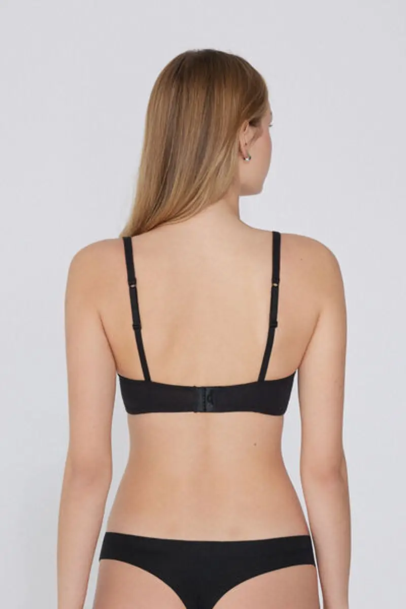 Tezenis Reggiseno Triangolo Cotone Organico Lisbon Donna Nero Taglia 1B miniatura 2