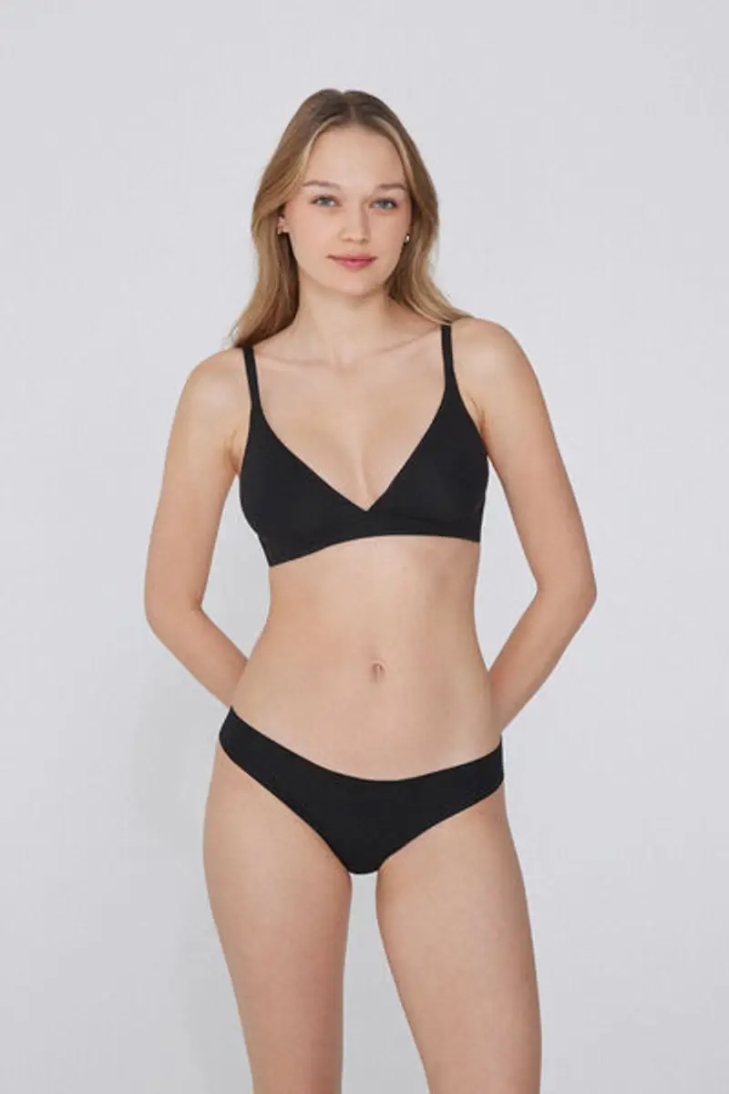 Tezenis Reggiseno Triangolo Cotone Organico Lisbon Donna Nero Taglia 1B miniatura 3