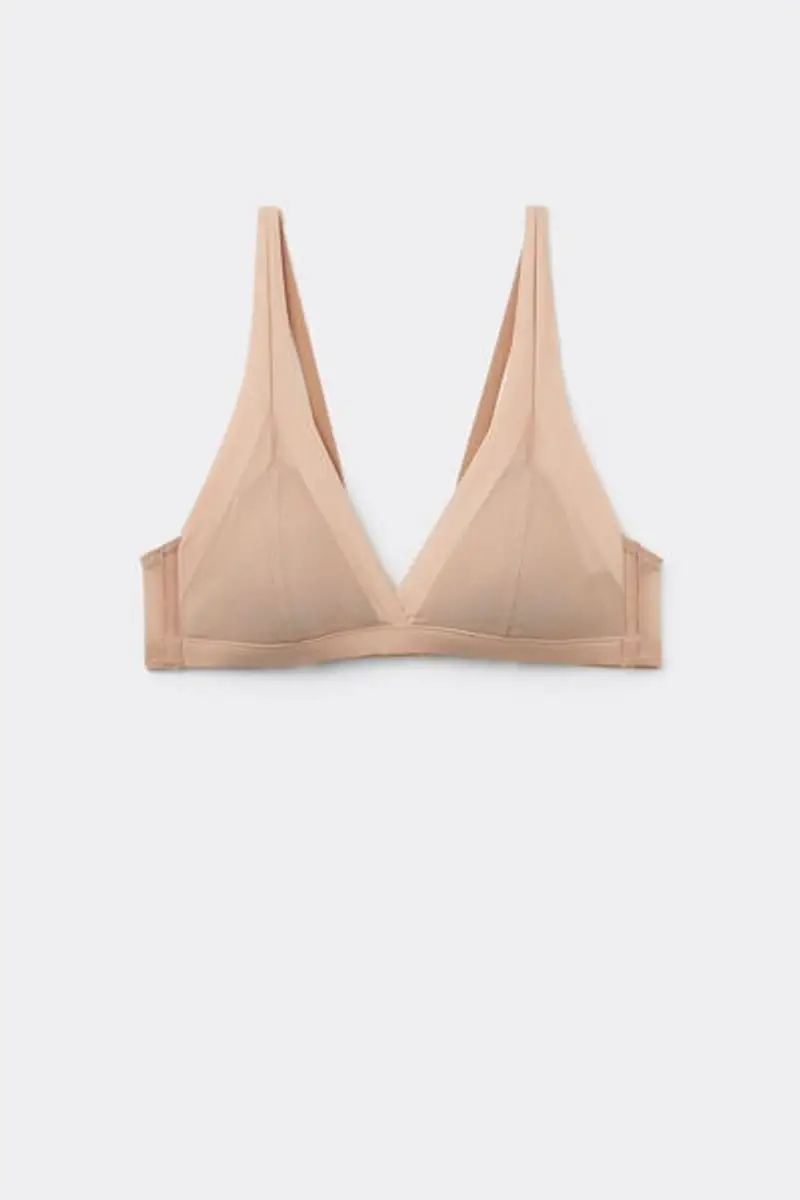 Tezenis Reggiseno Triangolo Havana Essential Tulle Leggermente Imbottito Donna Naturale Taglia 4B