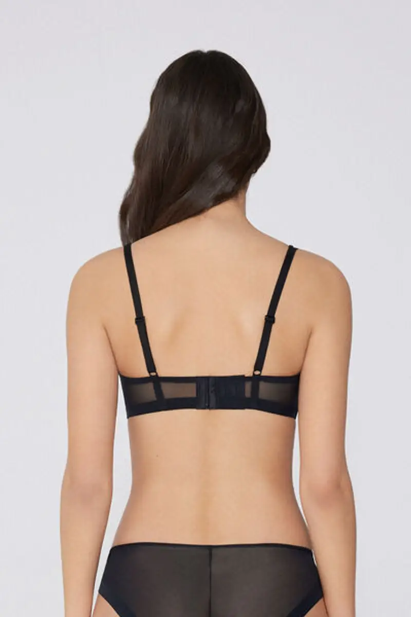 Tezenis Reggiseno Triangolo Havana Essential Tulle Leggermente Imbottito Donna Nero Taglia 5B miniatura 2