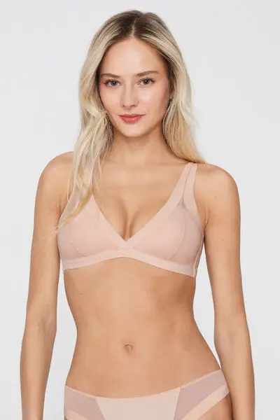 Reggiseno Triangolo Havana Essential Tulle Leggermente Imbottito Donna Rosa miniatura 2