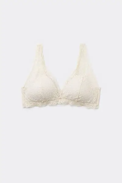 Reggiseno Triangolo in Pizzo Riciclato Havana Donna Avorio