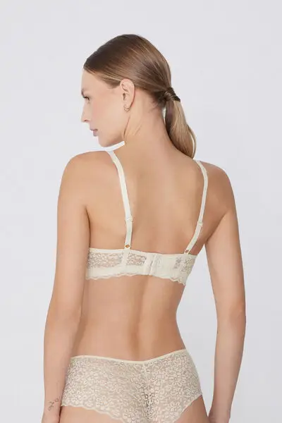 Reggiseno Triangolo in Pizzo Riciclato Havana Donna Avorio miniatura 3