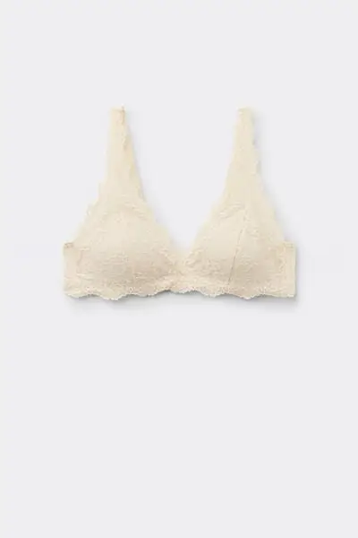 Reggiseno Triangolo in Pizzo Riciclato Havana Donna Avorio