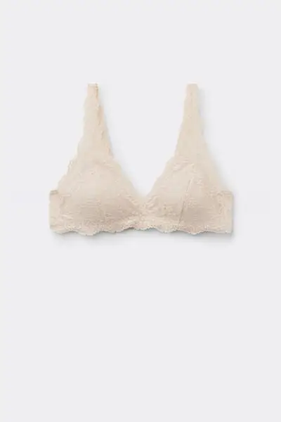 Reggiseno Triangolo in Pizzo Riciclato Havana Donna Avorio