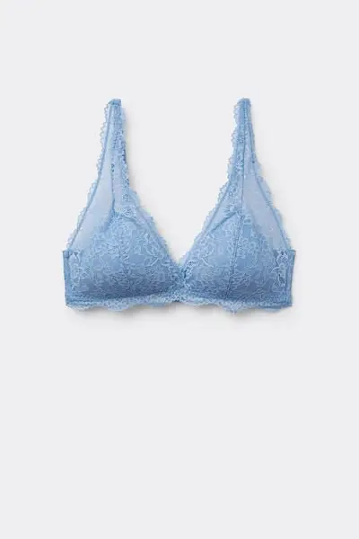 Reggiseno Triangolo in Pizzo Riciclato Havana Donna Azzurro